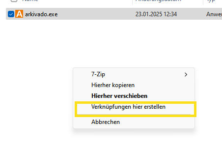 Eine Verknüpfung erstellen